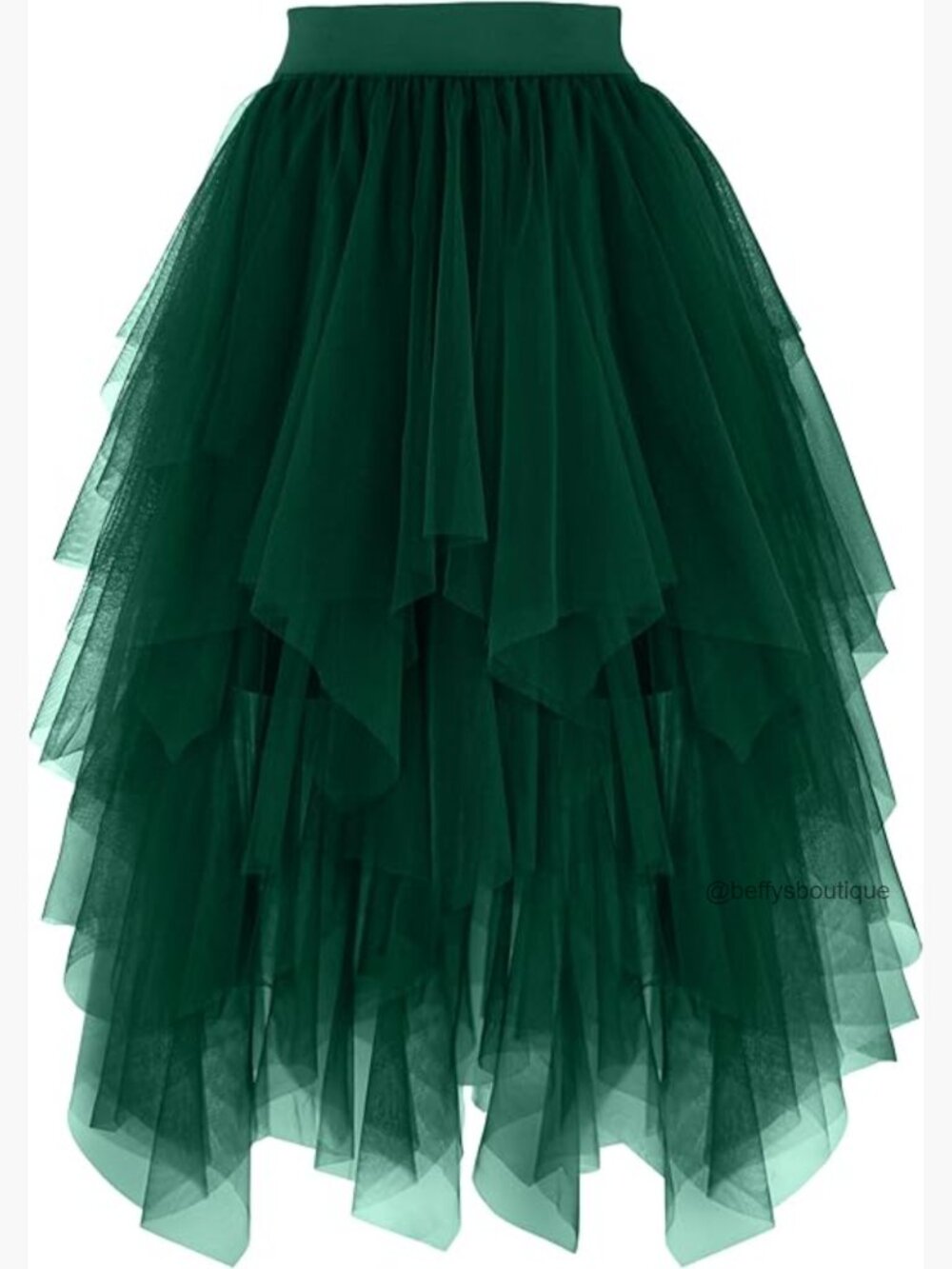 High Waist Elastic Midi Tulle Skirt A-Line Layered Mesh Tutu